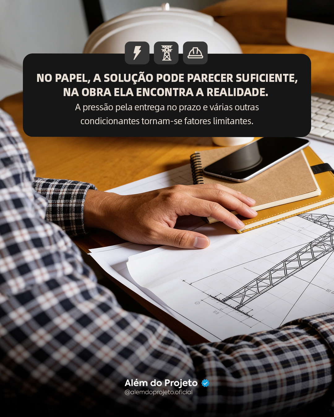 Criativo do Além do Projeto sobre a diferença entre o planejamento e a realidade da obra